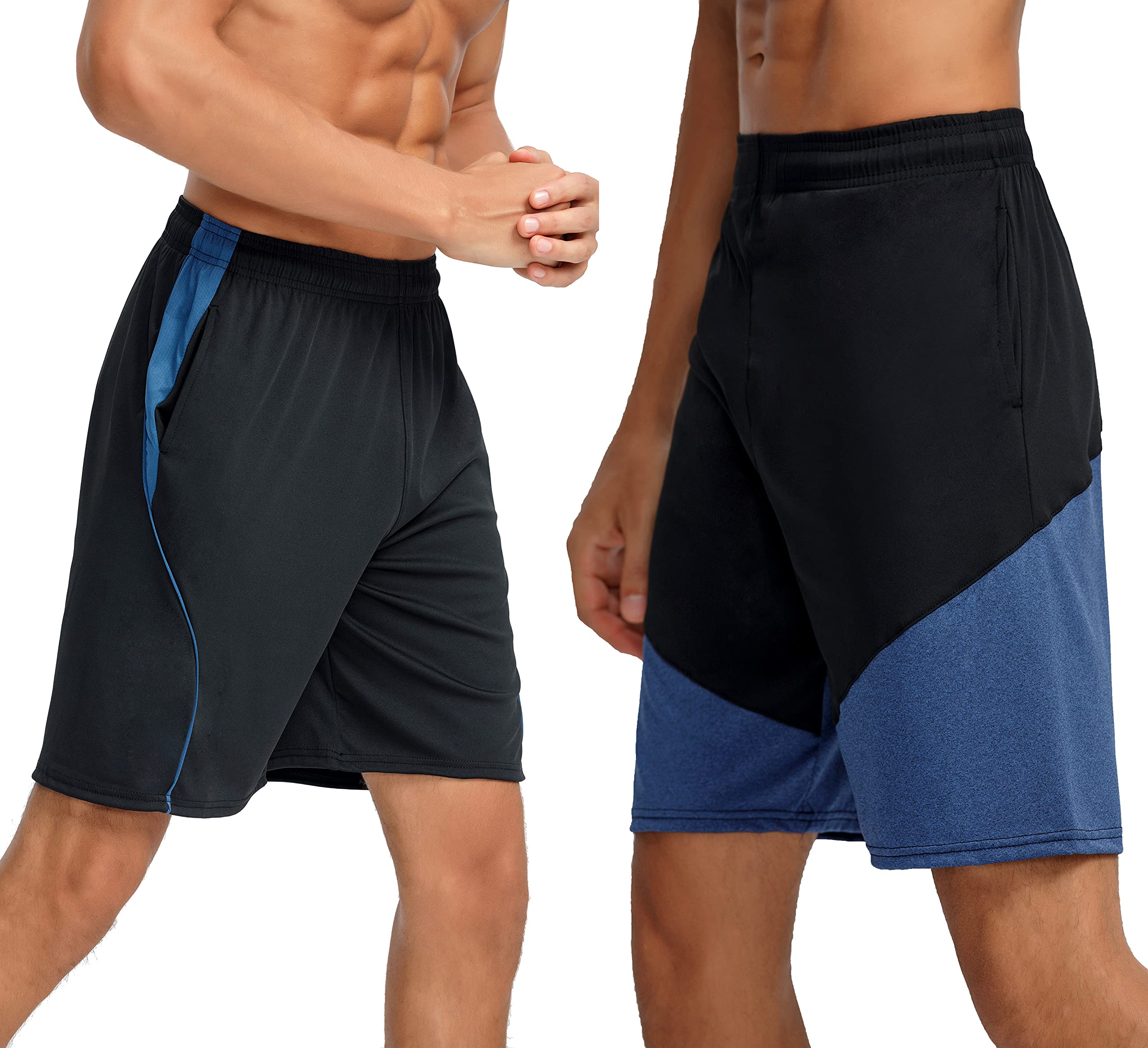 BUYJYA, Pantaloncini sportivi da uomo, confezione da 5 o 3 pezzi, per allenamenti, pallacanestro, calcio, badminton, corsa, palestra