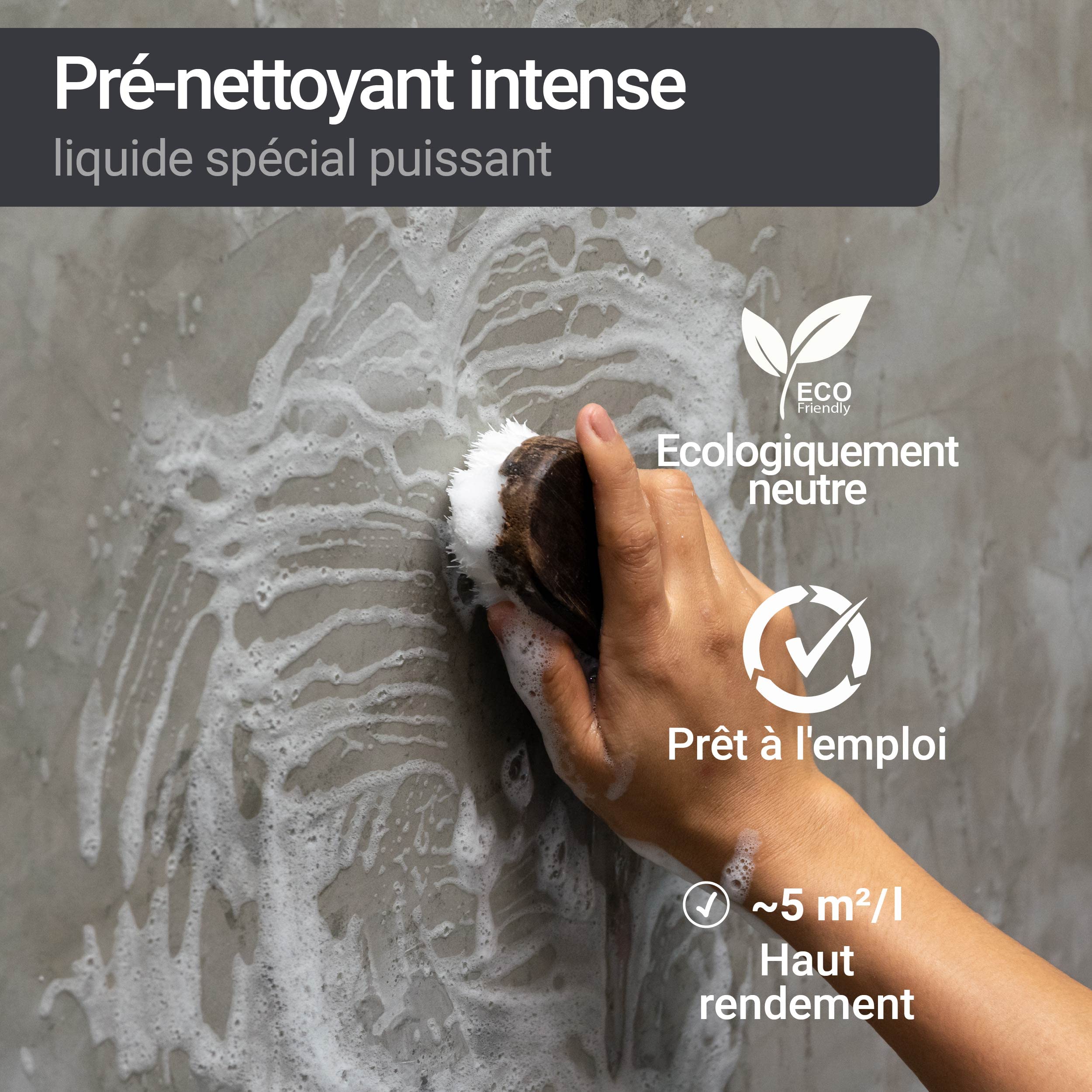 Pré-nettoyant intense W810 Solution de nettoyage pour béton, ciment avant toute peinture - 10L