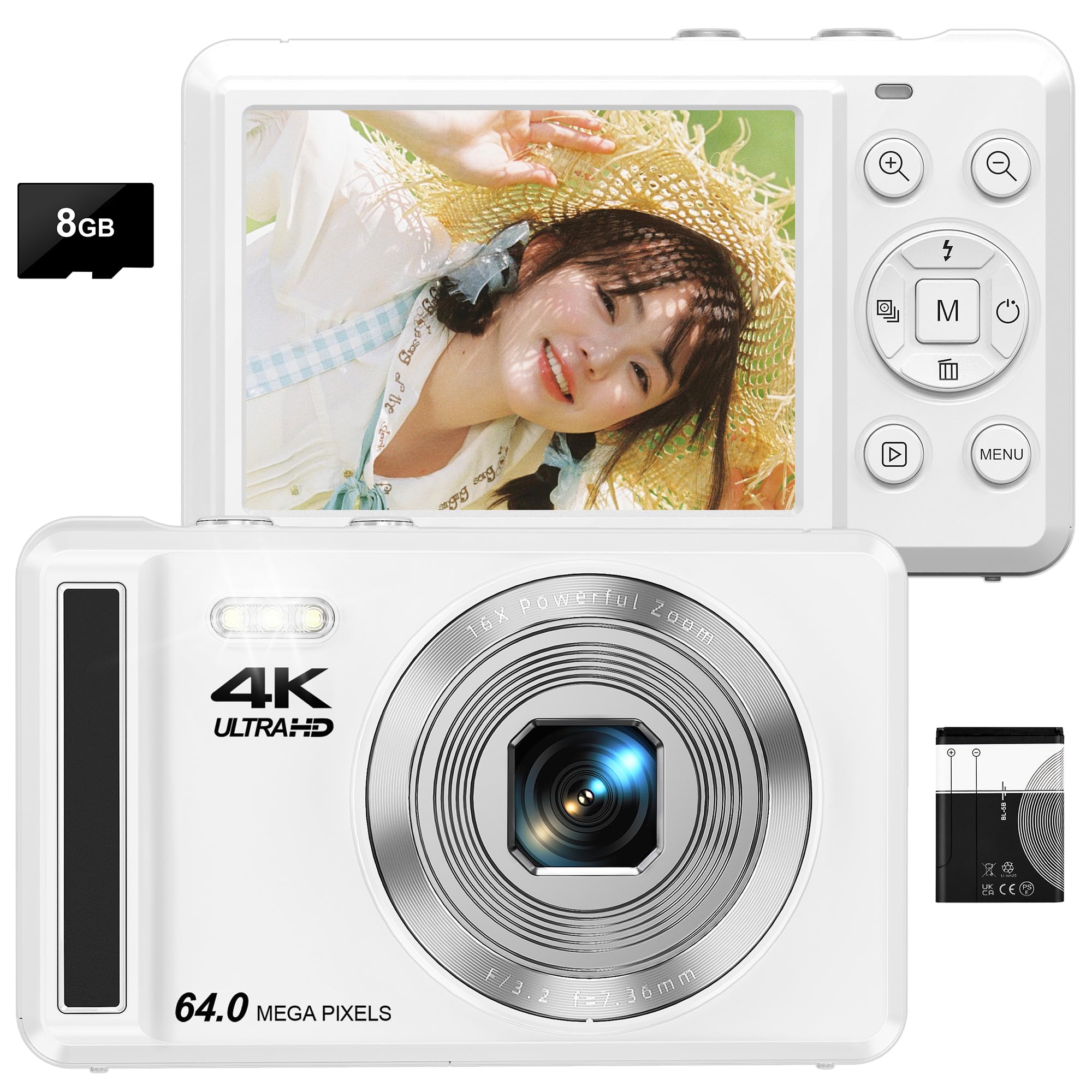 Amazon | Keculboデジカメ 4K 64MP デジタルカメラAFオートフォーカス