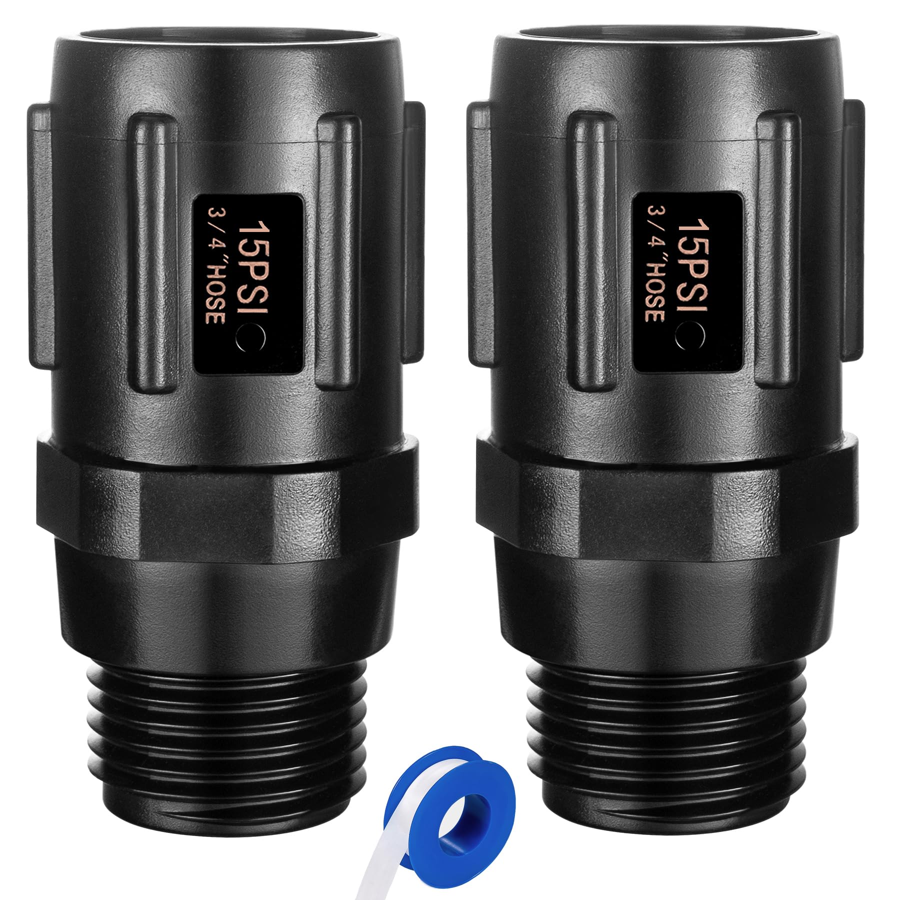 2pcs Garden Hose Pressure Regulator 25 PSI, 3/4" FHT × 3/4“ MHT, Pressure Reducer, Great for Drip Irrigation System Distributing Regulator drip Irrigation Parts emitters for drip line (2 Pack 15psi)