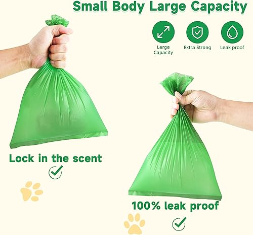 Miniatura 7 de FluffyDream Bolsas de excremento de perro con dispensador, bolsas de basura para mascotas, bolsas para perros, rollos de repuesto garantizados a
