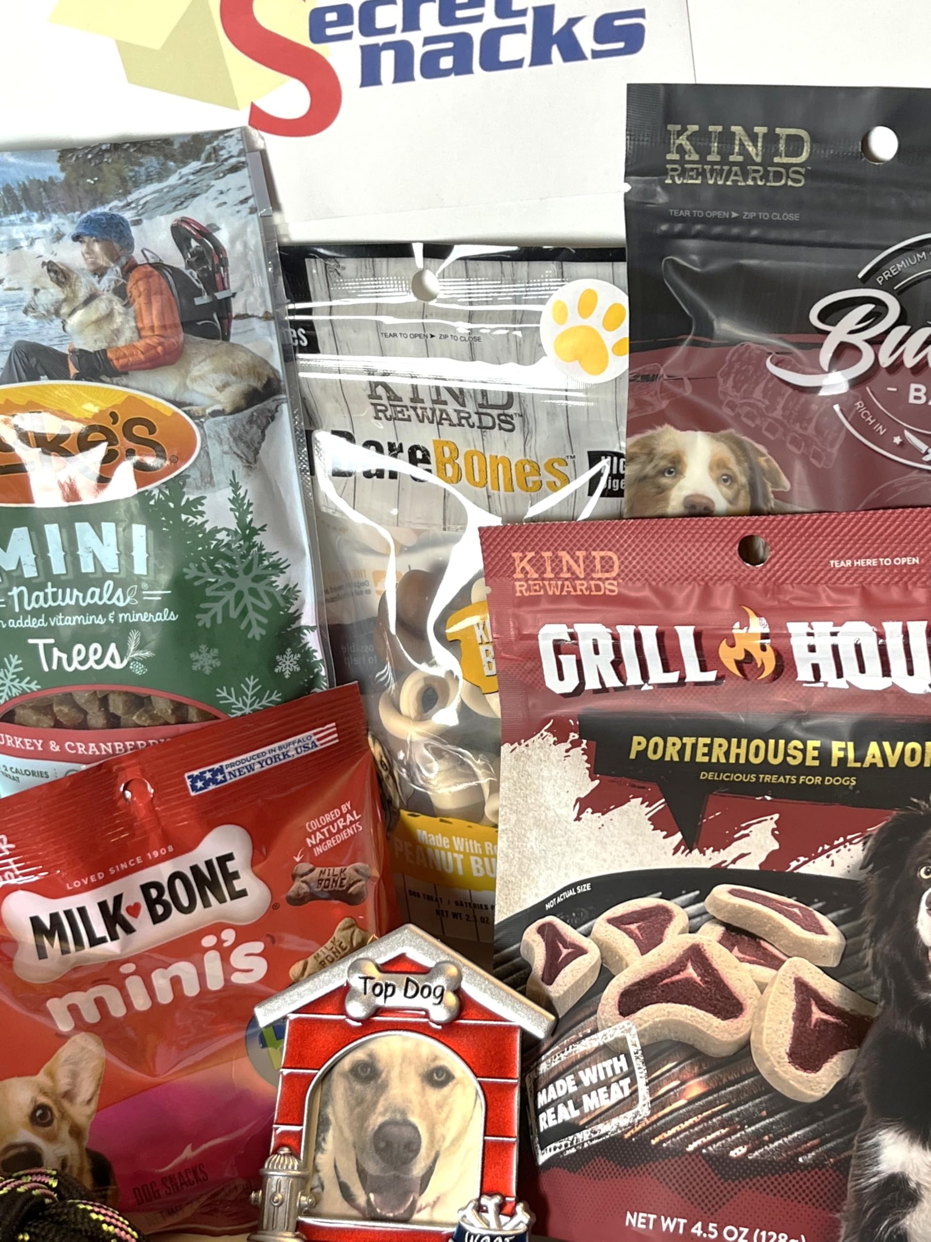 Caja de regalo para perros con marco de fotos adicional para tu bebé peludo favorito. Relleno de golosinas y juguetes para mantener a tu perro entretenido