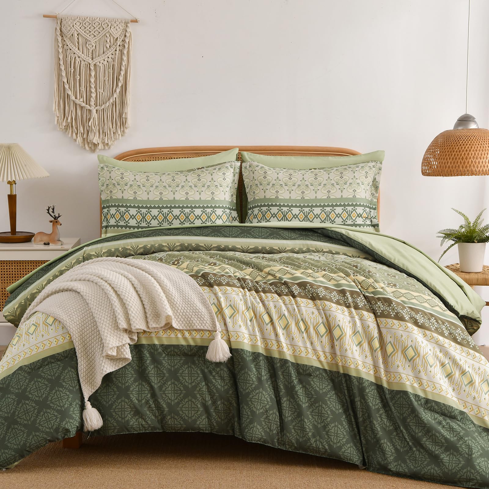 WONGS BEDDING 7-teiliges Tröster-Set mit Blumenmuster in einer Tasche-YS01AB091798Q7U-A