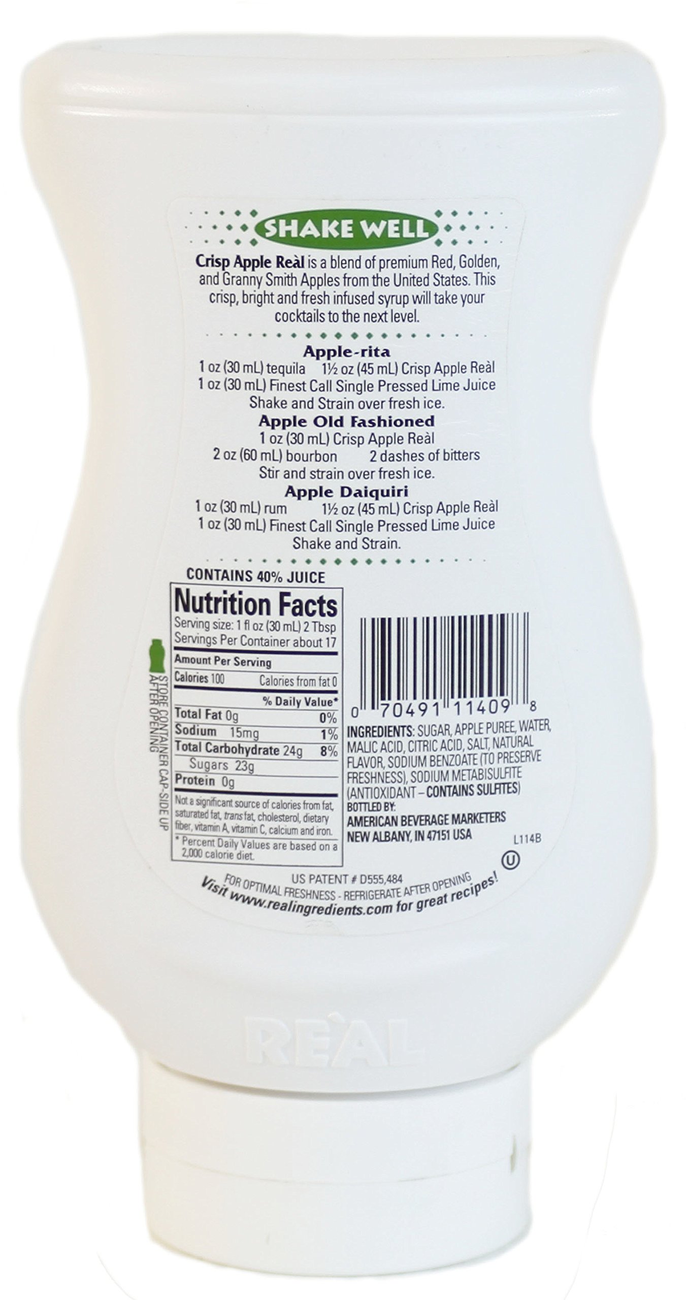 Crisp Apple Reàl, Apple Puree Infused Syrup, 16.9 FL OZ Squeezable Bottle (Pack of 1) thumbnail 3