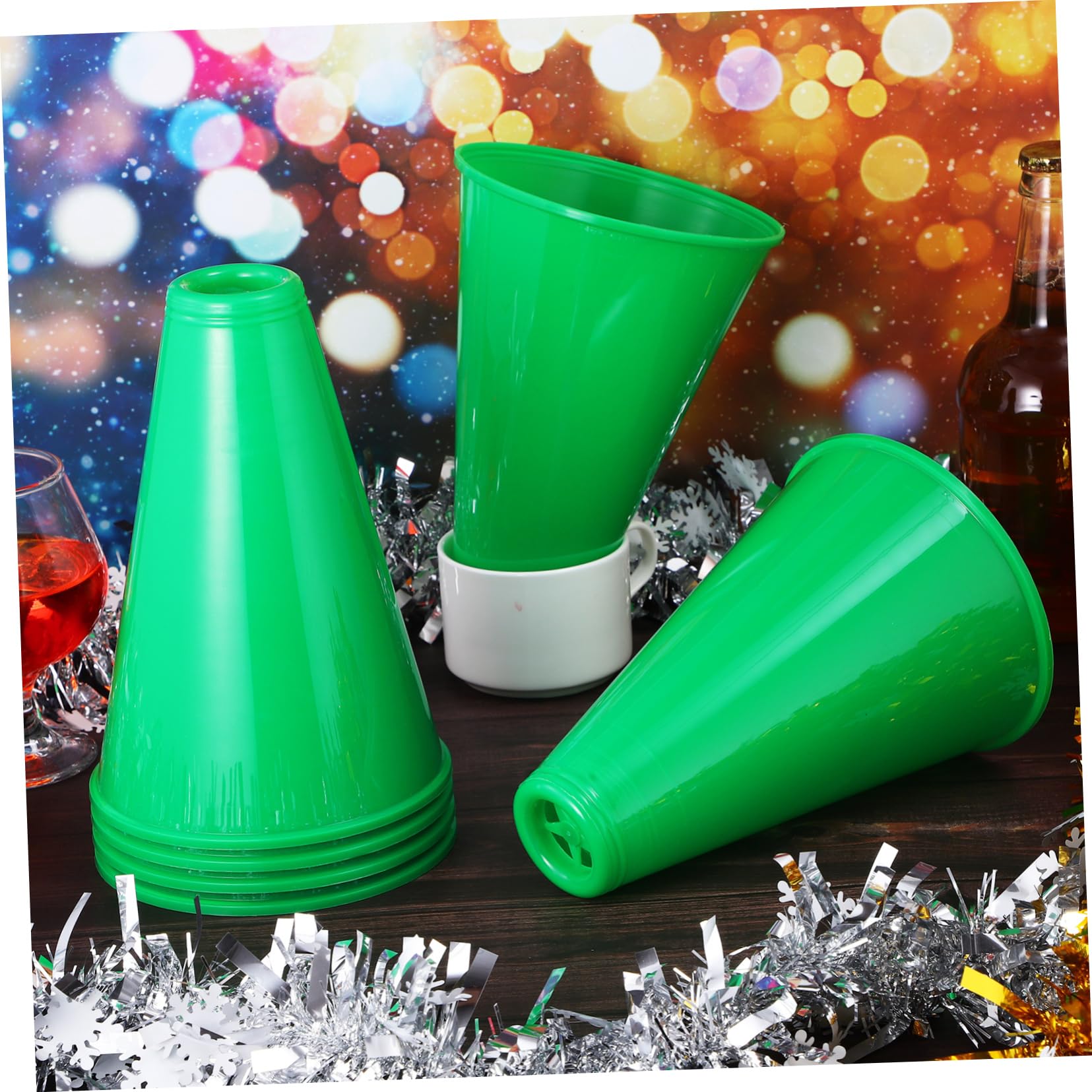 Ciieeo Cheer Megaphones Bulk 6 Pcs Large Plastic Megaphones Cheerleader Cone for Parties Sports