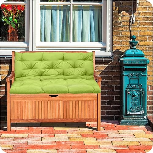 Miniatura 4 de RUFXIEZW Cojines de repuesto para columpio, cojín de columpio impermeable para porche, cojín de asiento de 2 a 16 asientos con respaldo y lazos para