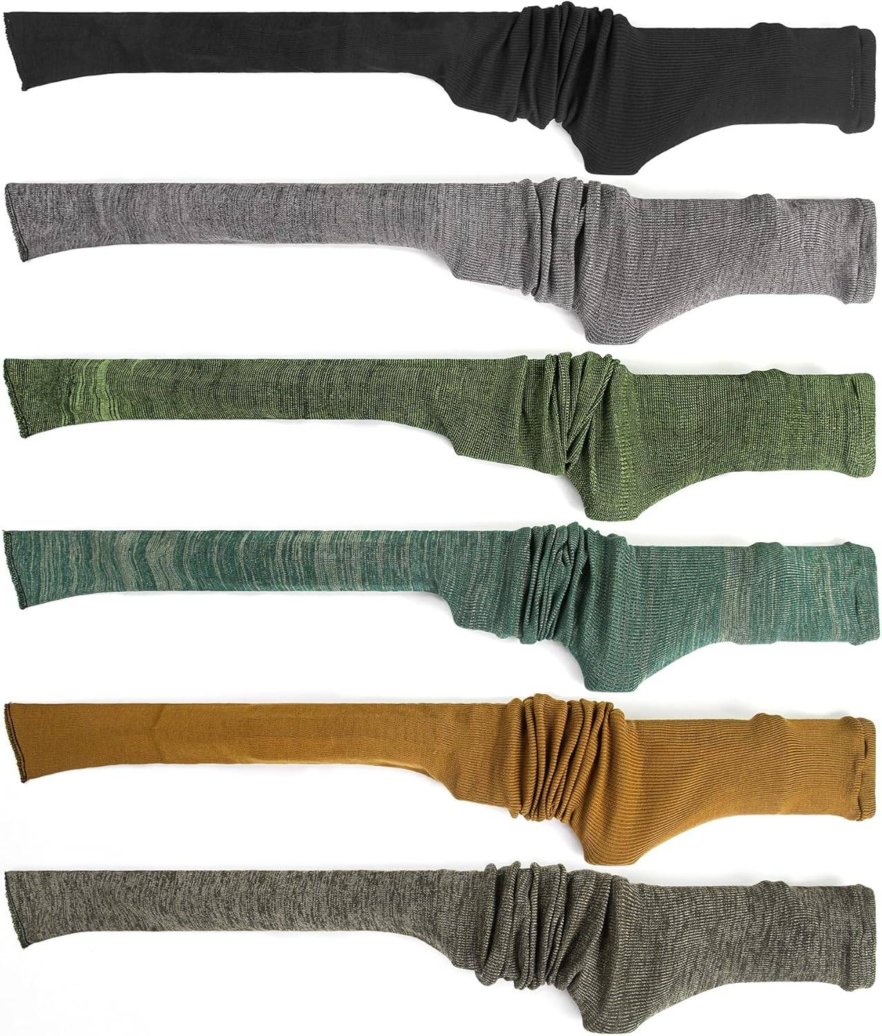 GUGULUZA 6-Pack Extra-Thick Gun Socks for Rifle and Shotguns, 54” Knit Silicone-Treated Rifle Sock Long Guns Sleeves for Storage