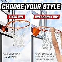 Vista 2 de GoSports Llanta de baloncesto de acero de 18 pulgadas regulada - Elige entre fijo o separable - Uso para reemplazo o montaje en garaje