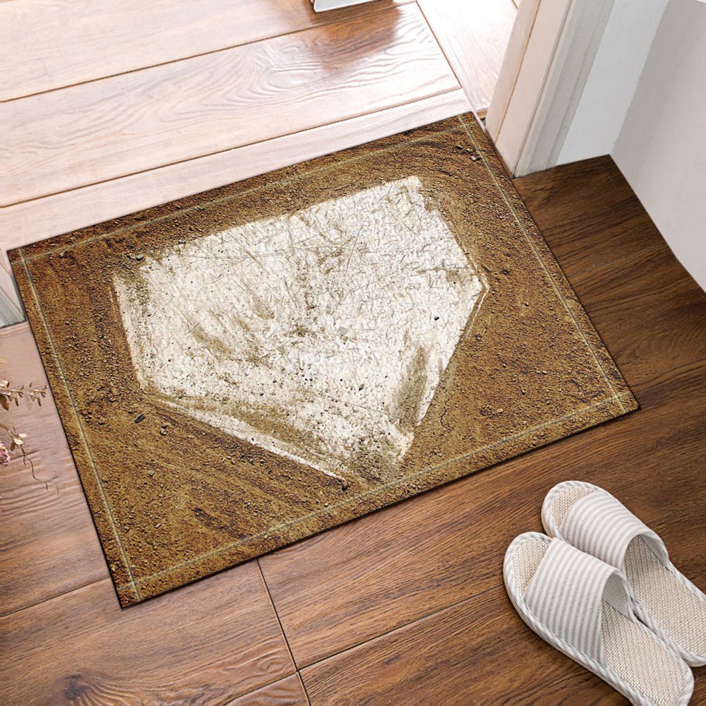 NYMB Baseball on The Wooden Bath Rug, Non-Slip Floor Entryways Outdoor Indoor Front Door Mat,Bath Mat Bathroom Rugs, (15.7X23.6in)