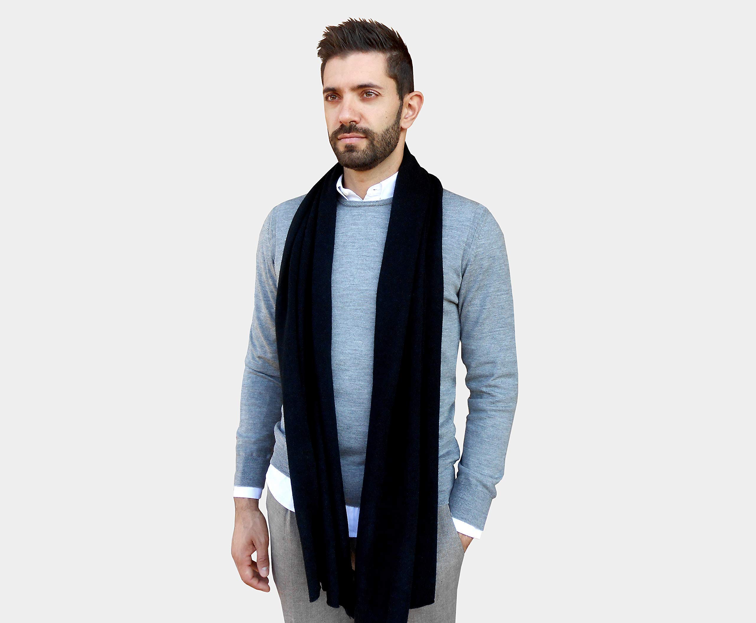 Sciarpa Uomo Invernali, Sciarpa da Uomo in 100% Puro Cachemire Morbida e Calda per l'Inverno, Sciarpa Grande Maxi
