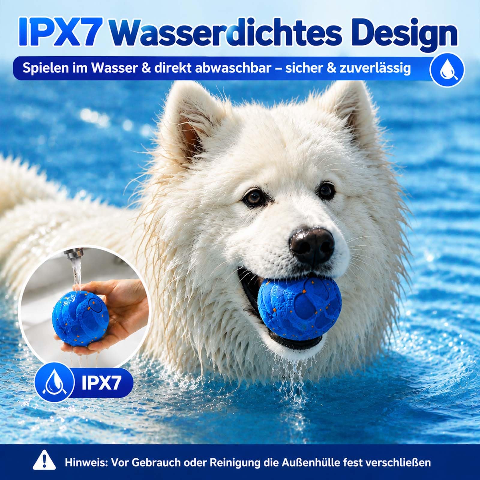 Interaktives Hundespielzeug Hundeball, Intelligenter Selbstbewegender Spielball für Hunde, Wiederaufladbar, Robuster & Beißfester Hundeball, 3 Modi, Perfekte Geschenkidee für aktive Hunde