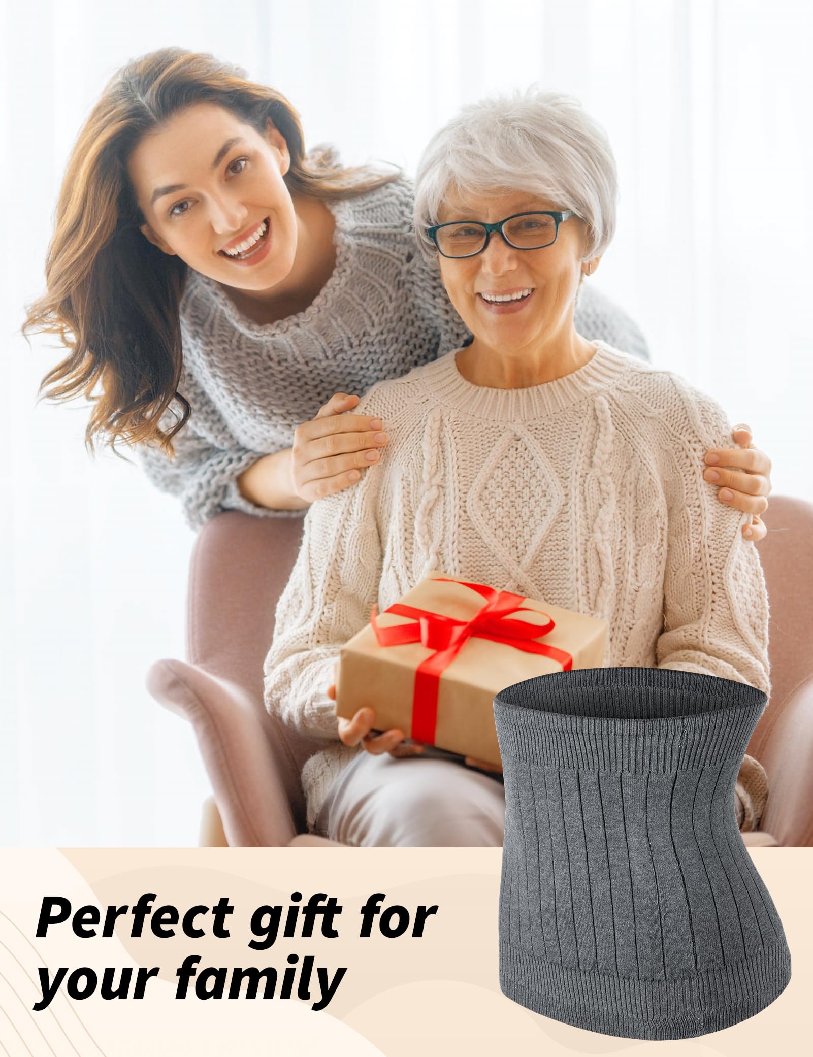 Becellen Faja Lumbar Lana, Cálido Elástico Abdomen Calentador Cachemira Faja Lumbar Mujer Dolor Espalda Anti-Frío Calentador de Riñón Invierno Cintura Soporte para Mujer Hombre