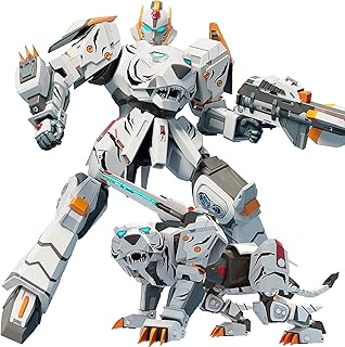 STOULKD Animal Transforming Robot Toy - Tiger Action Figure Toy for Boys Ages 6-12 (White)
