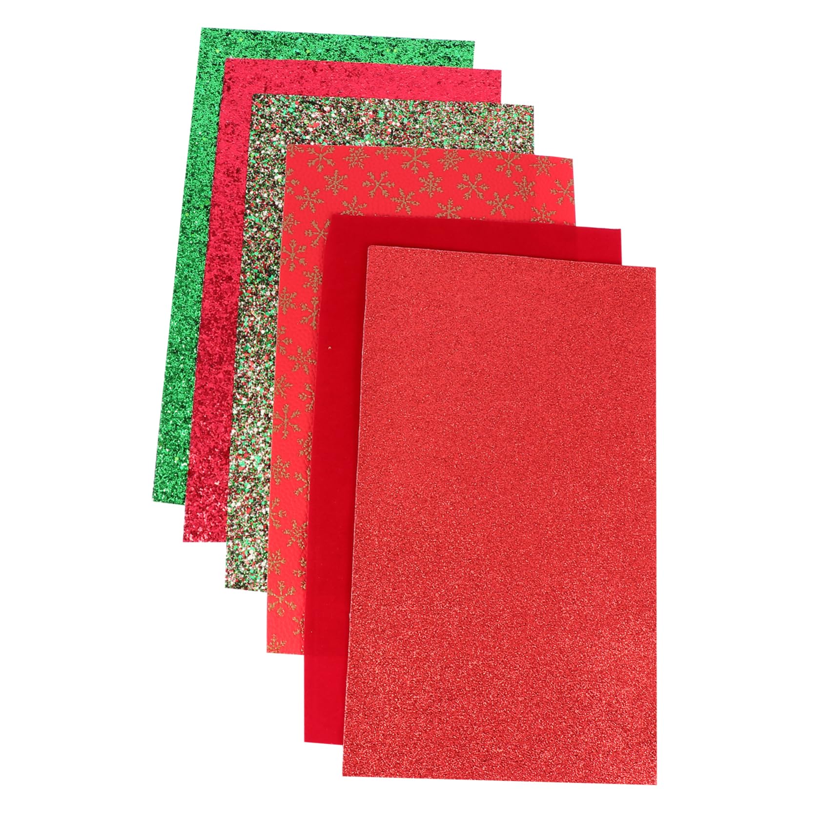 SHINEOFI 6blätter Weihnachts-lederblätter Glitzerndes Kunstleder Für -projekte Hautfreundlich Langlebig Einfach Zuschneidbar Für Haarschmuck Und Accessoires