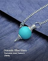 Vista 5 de Péndulo turquesa - Herramientas de adivinación - Péndulos de cristal - Cristales curativos y piedras - Péndulo de radiestesia - Suministros de Reiki