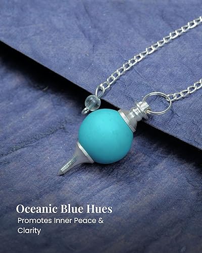 Miniatura 5 de Péndulo turquesa - Herramientas de adivinación - Péndulos de cristal - Cristales curativos y piedras - Péndulo de radiestesia - Suministros de Reiki