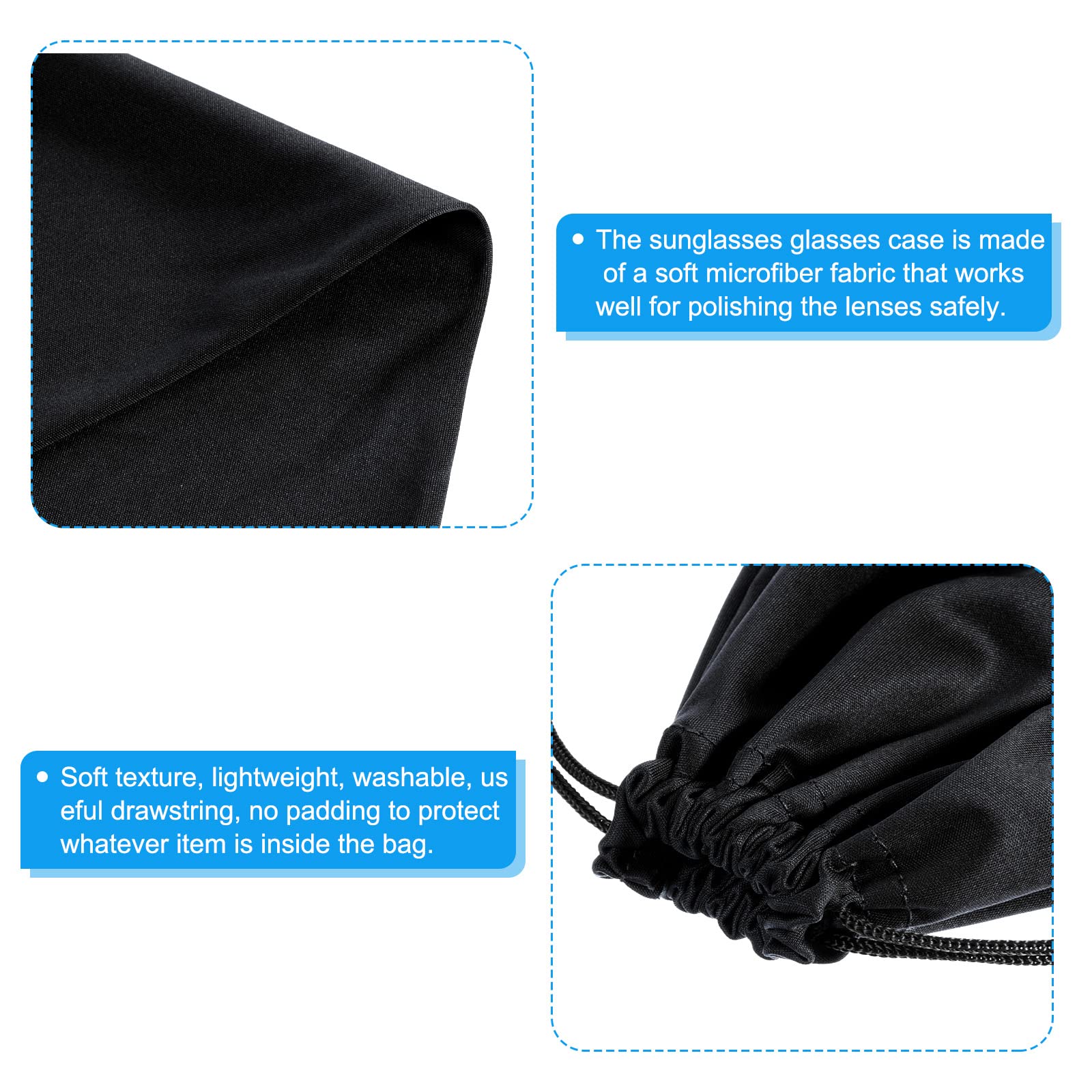 PATIKIL Sci Maschera Borsa Occhiali Custodia Maschera Morbida Coulisse per Occhiali Sole Vista Obiettivi Fotocamera