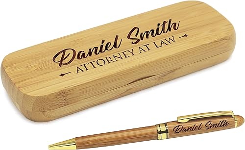 My Personal Memories Bolígrafo grabado personalizado con estuche personalizado, juego de bolígrafos de madera para abogados, médicos, profesores,