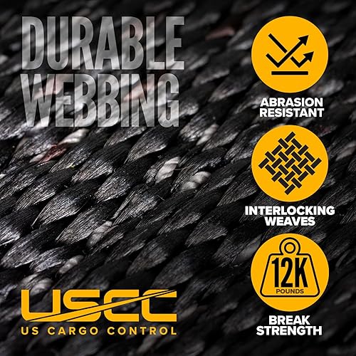 Miniatura 8 de US Cargo Control E Track - Red de carga para remolque de 82" x 82", red de carga resistente ajustable con cambuckles para sistemas E-Track y