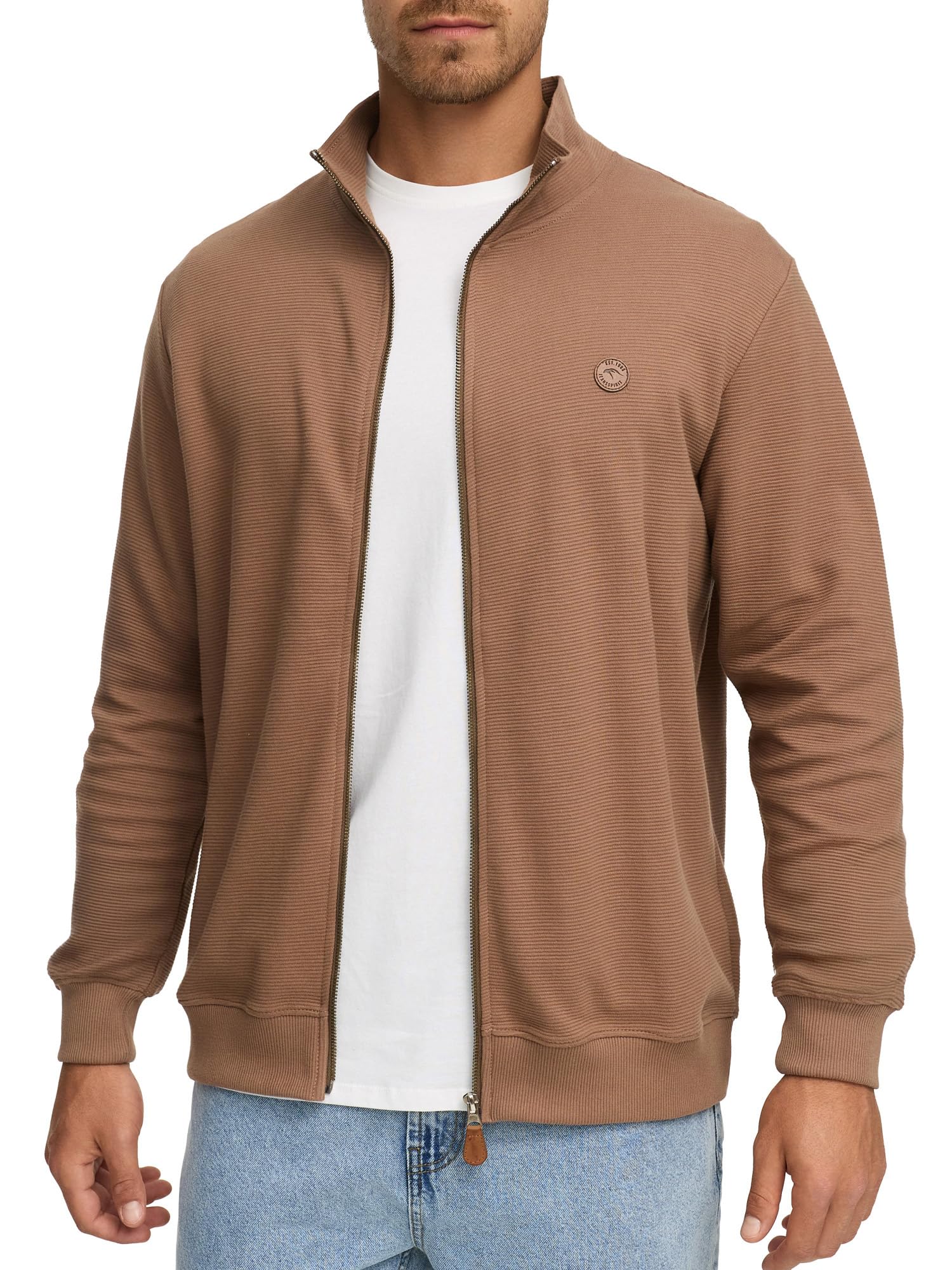 Indicode Chaqueta de punto INGuadalupe para hombre de algodón | Sudadera con puños RIPP para hombre