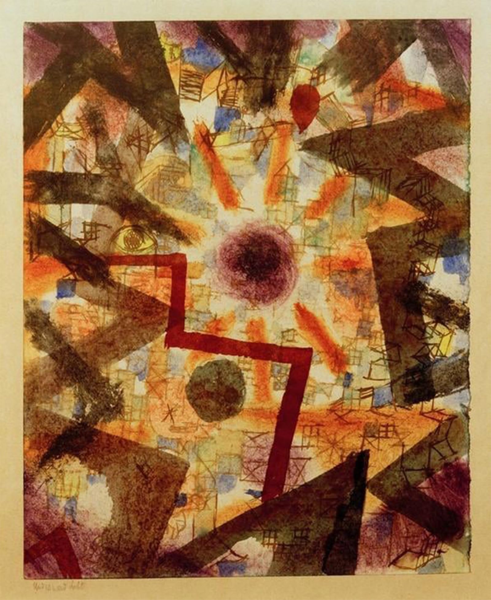 POSTERIIk Famous Modern Artwork Art Mural and There Was Light by Paul Klee Oil Paintings Pictures for Home Decor 60x90cm