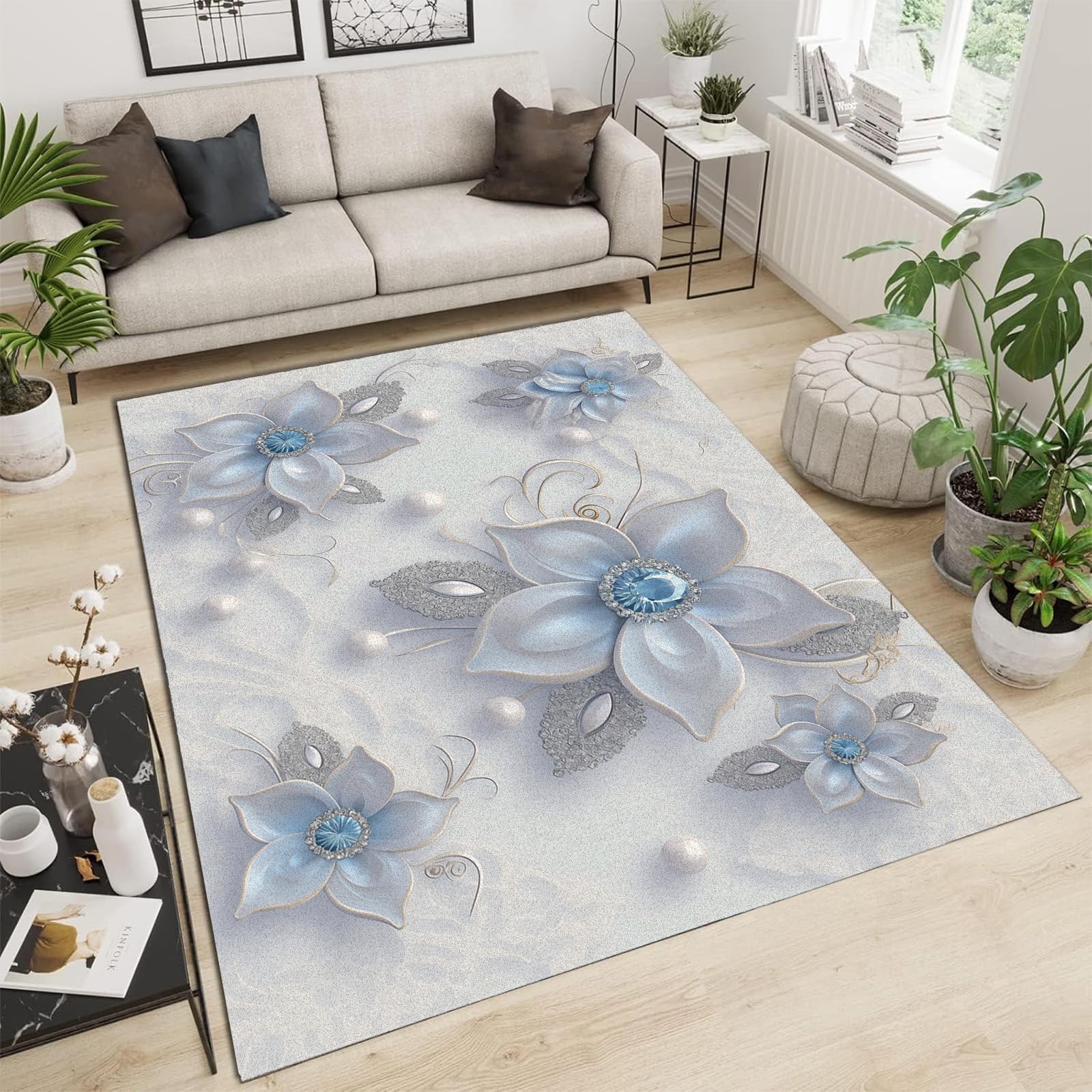 Tapis de salon lavable sans tache grâce aux poils courts faciles à nettoyer