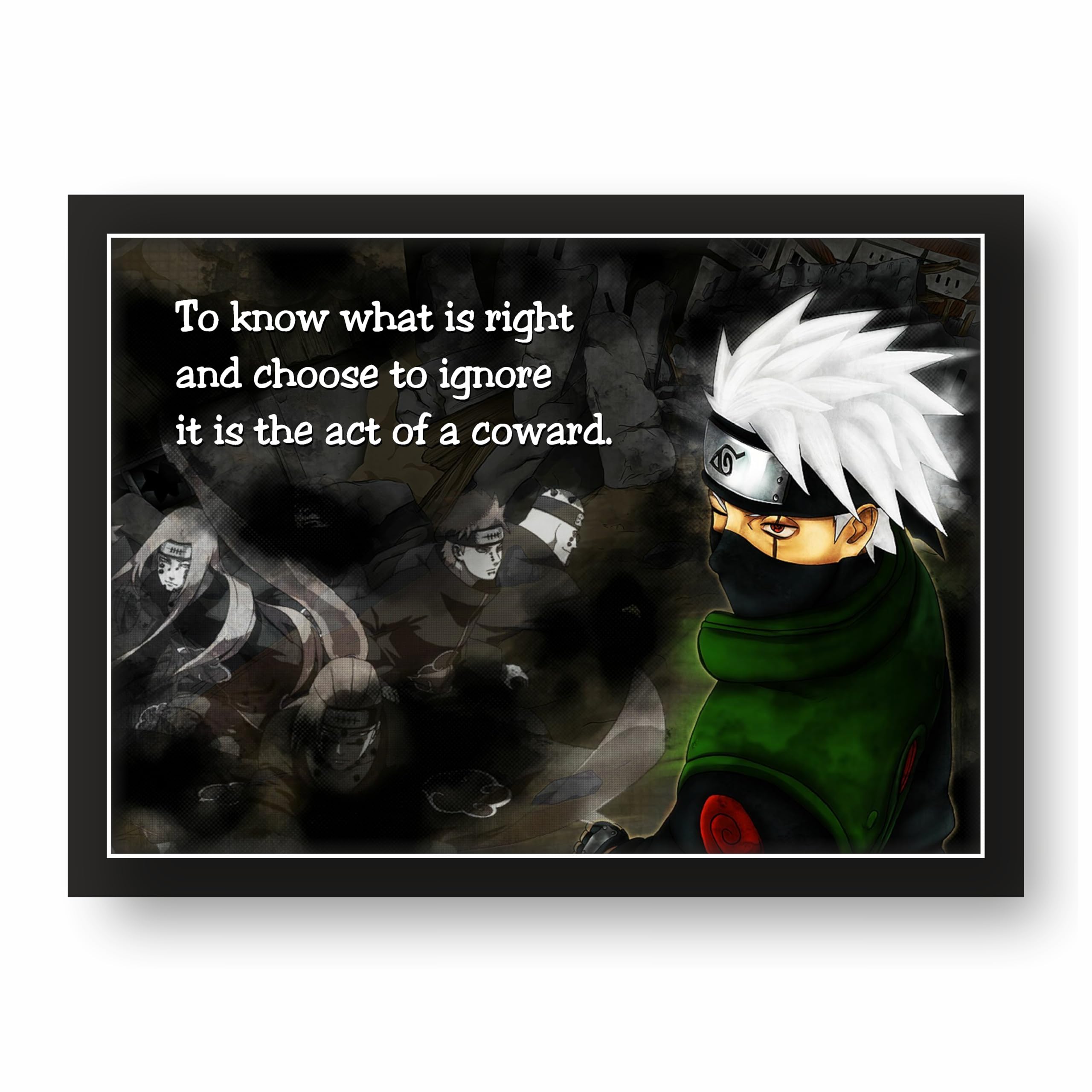 Kakashi Hatake Act of a Coward Quote Photo Frame – 12.8 x 9.25 inch