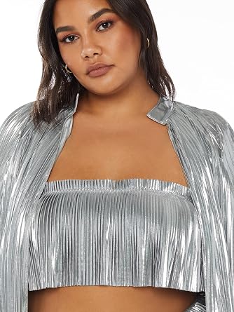 Savage X Fenty, Women's, Pleated Lame Bed Jacket
