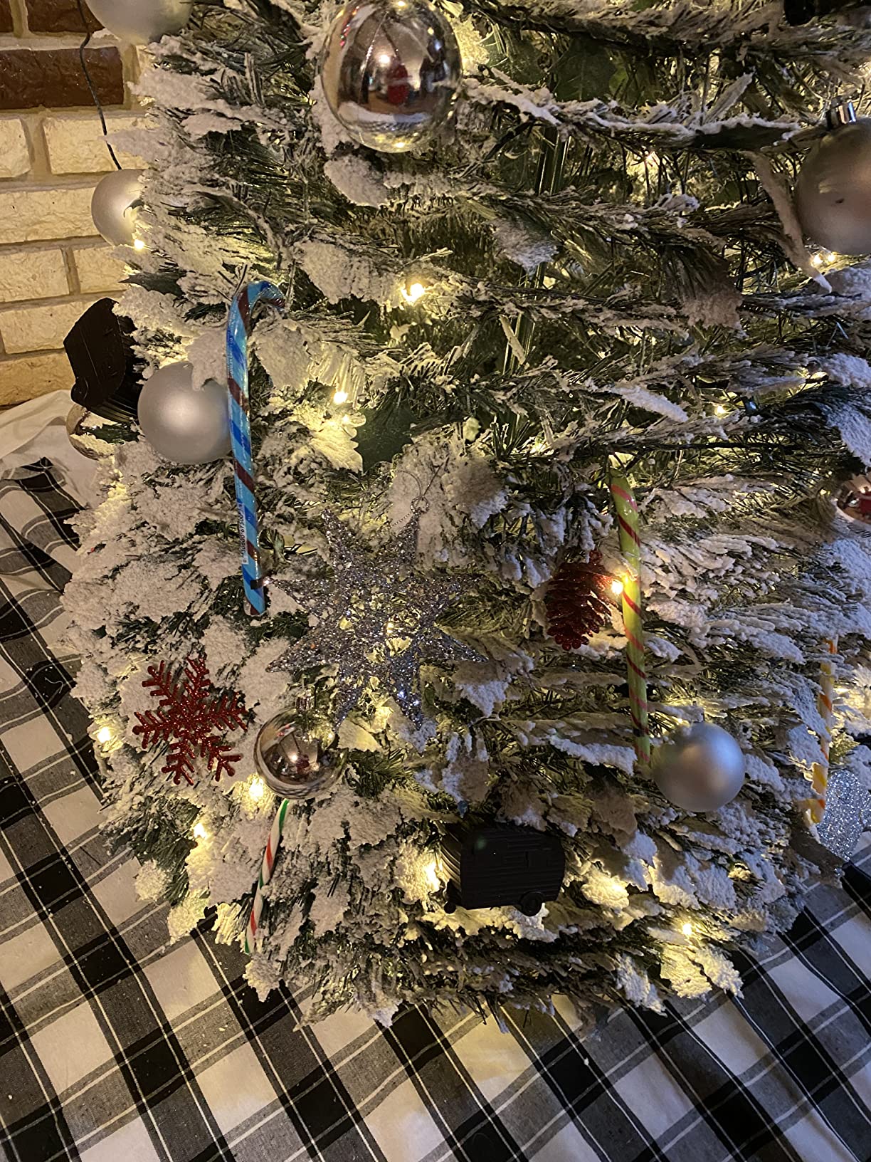 23/mo Finance Sharper Image PopUp 6Ft. White Flocked Christmas Tree Buy Now, Pay Later