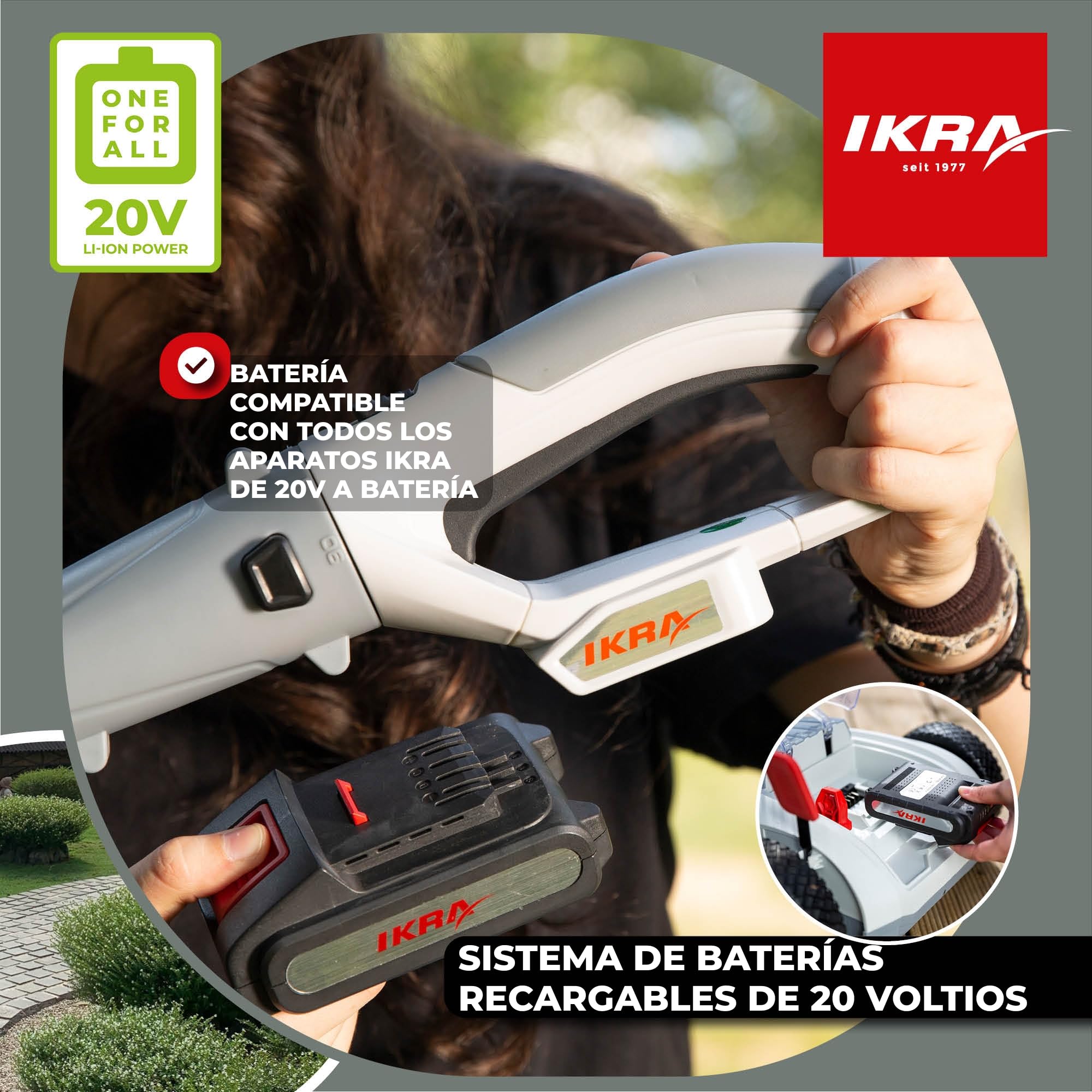 IKRA batería reemplazo de Li-Ion litio 20V 2,0Ah Tipo LI 22