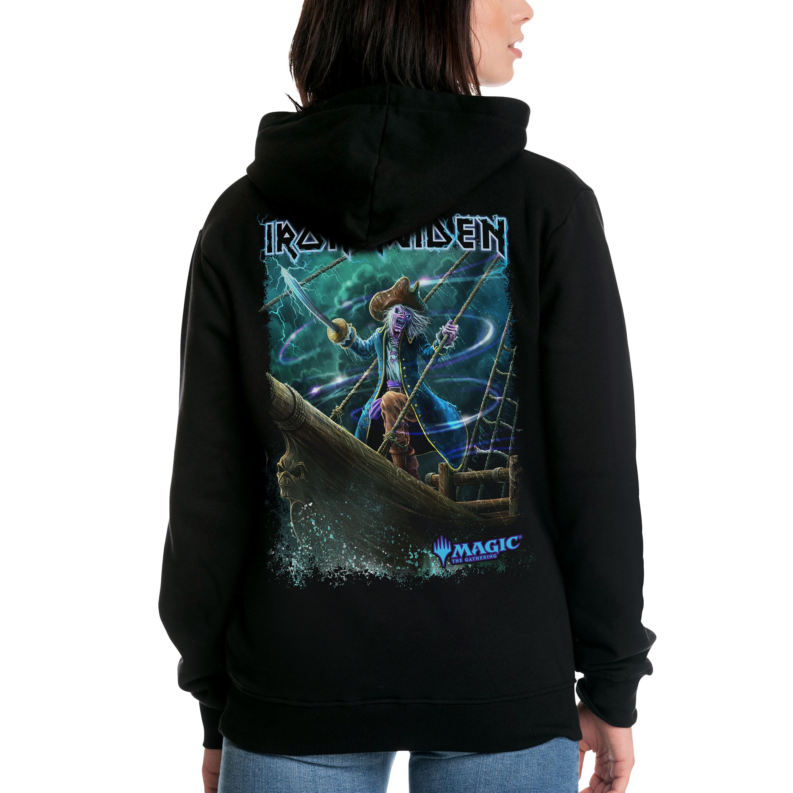Elbenwald Iron Maiden x Magic: The Gathering - T-shirty + bluzy z kapturem Crossover Unisex Bawełna Czarny