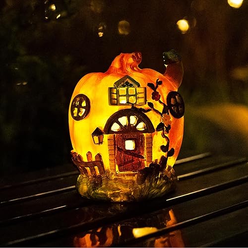 Decoración de luz solar para jardín, casa de hongos de hadas para exteriores, luz LED alimentada por energía solar para patio trasero y frente,