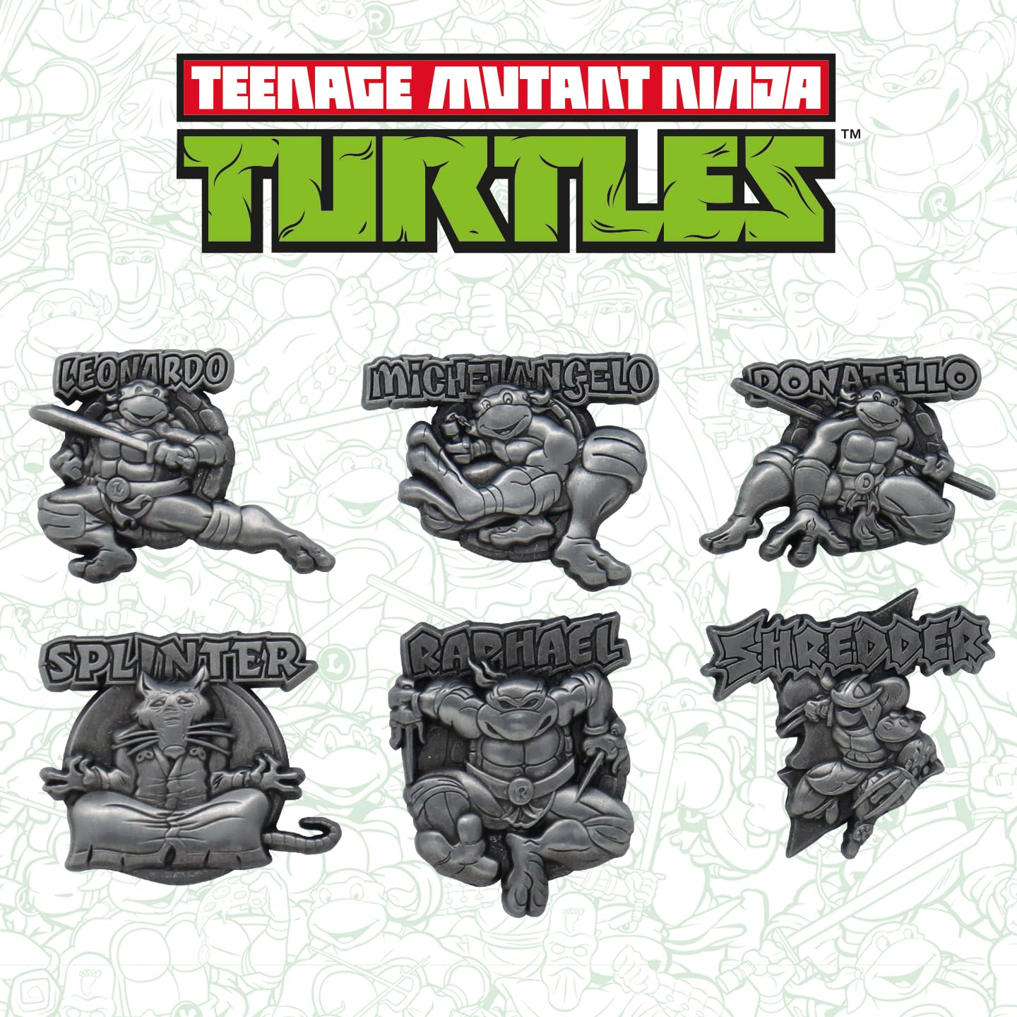 TMNT Pizza Lot de 6 Broches Édition limitée 13 x 1 x 13 cm