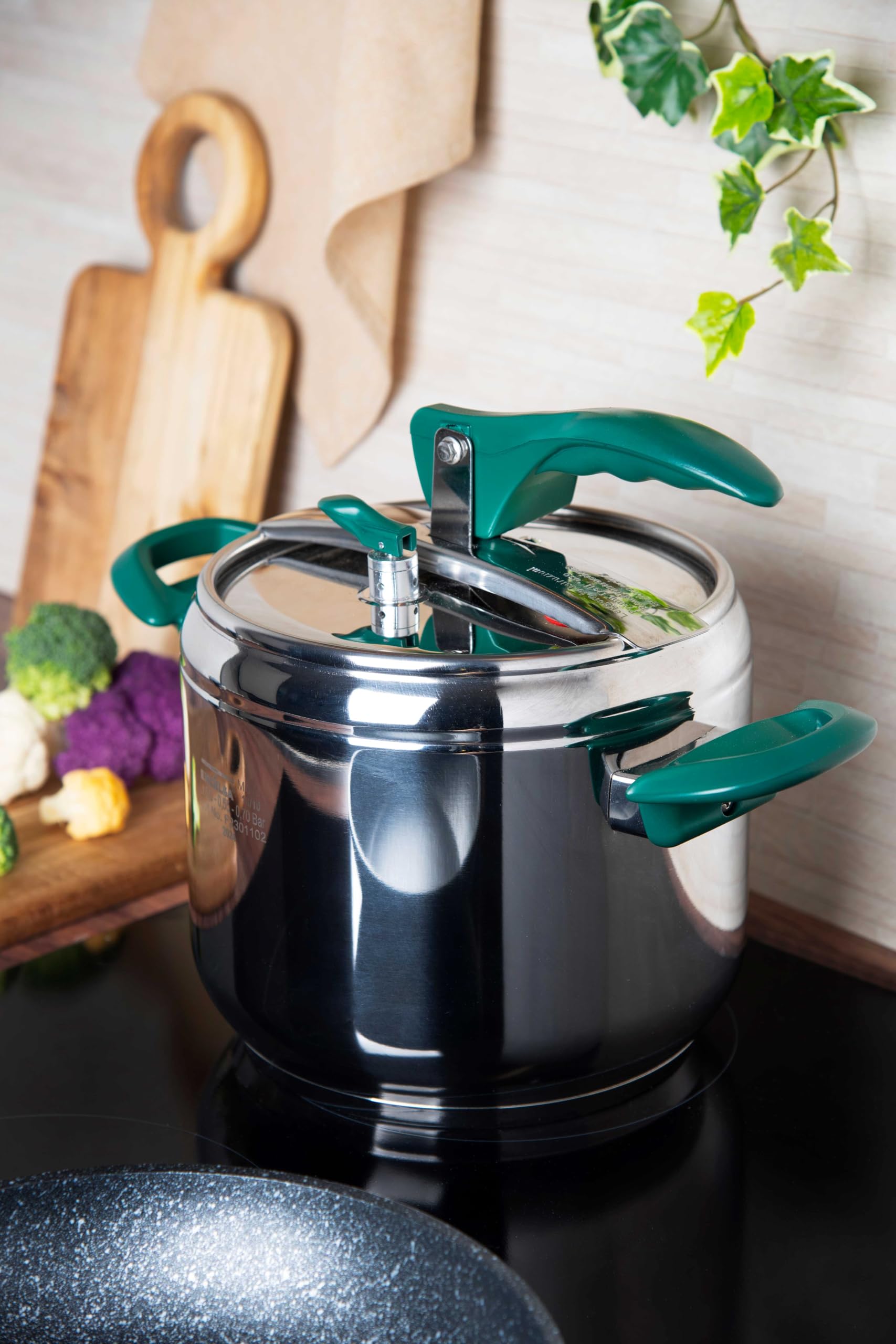 Excelsa Cook Color szybkowar, stal nierdzewna 18/0, 5 litrów, zielone uchwyty, średnica 20 cm