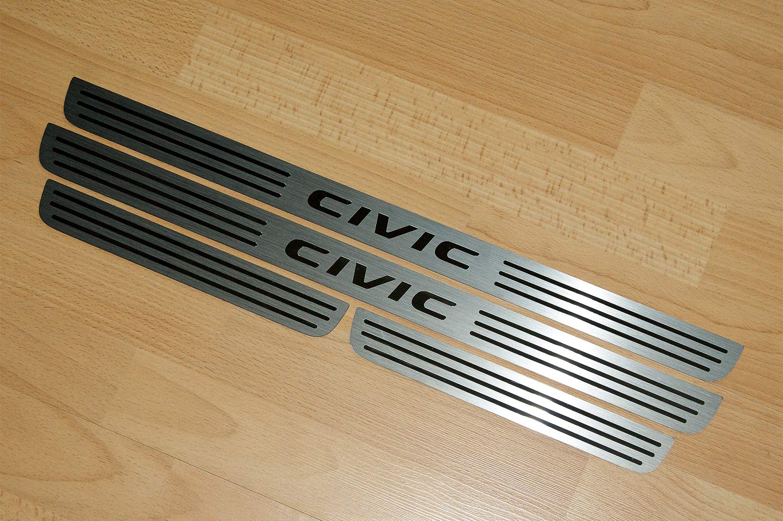 BARMECA "Compatible/Replacement for" Chrome Door Sill Plates Set of 4 for Civic X 4-Door 2016-2022