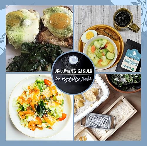 Miniatura 7 de Dr. Cowan's Garden Sea Vegetable - Algas marinas puras, algas naturales del Atlántico cosechadas silvestres y algas marinas en polvo, suplemento