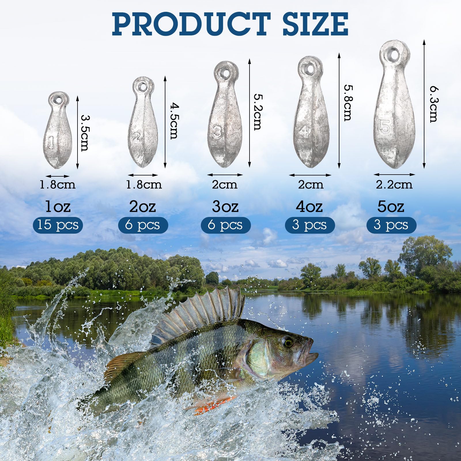 Pesca Pesci Sinker Kit Rig Pesca Peso Sinker Pesi Banca Sinkers Acqua Salata Sinkers Bass Casting in