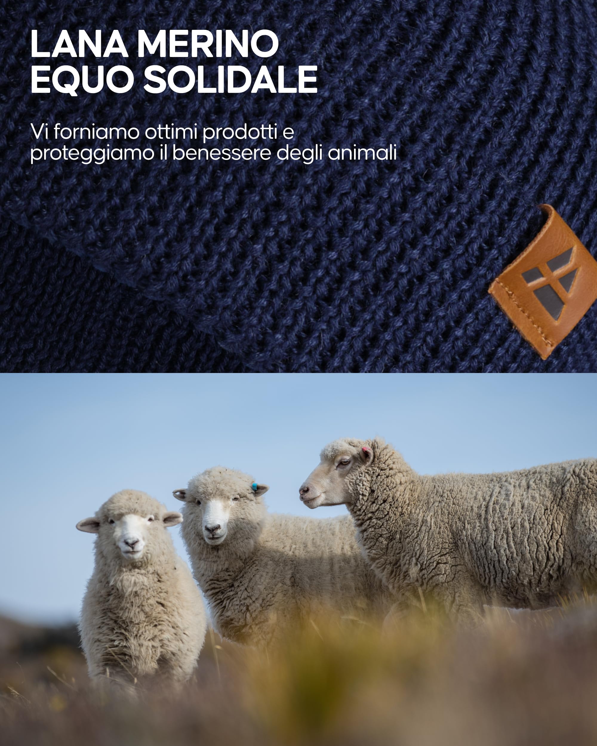 DANISH ENDURANCE Cappello Lana Merino, Berretto Uomo Donna Invernale, Beanie in Maglia Termica