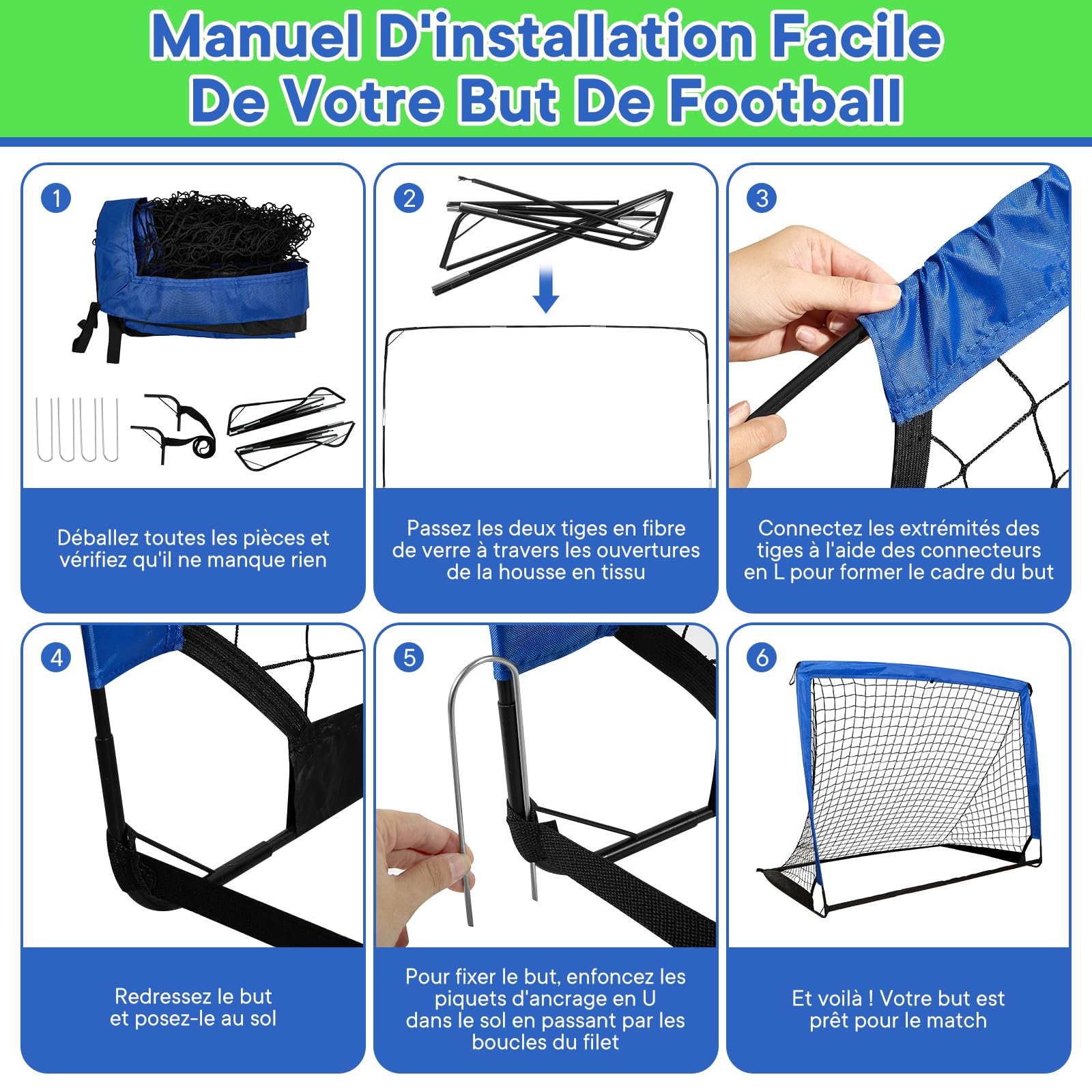 Cage de Foot Enfant Pliable 3 en 1, But de Foot Exterieur avec 3 Modes de Jeu, Portable