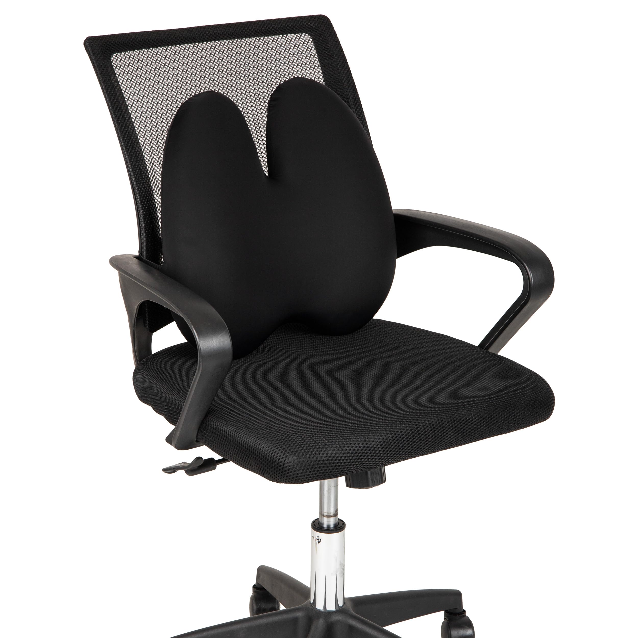 Mind Reader Lumbar Support Pillow with Air-Cloud Technology Office Chair Back Cushion Memory Foam Black — view 7