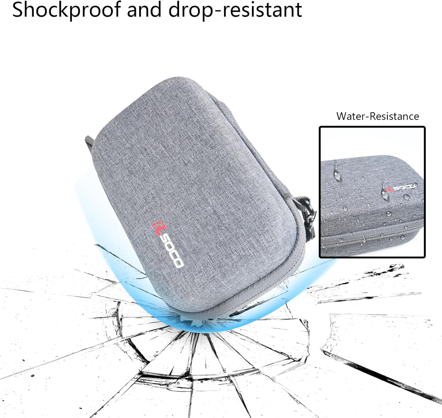 RLSOCO Hard Case for Memoking T02 & Nelko PM230 & Anycash & Phomemo M02/T02/M02X & Ponek & Memoqueen T02 Sticker Printer,Mini Bluetooth Portabel Sticker Maker - Grey (Case Only) - Image 4