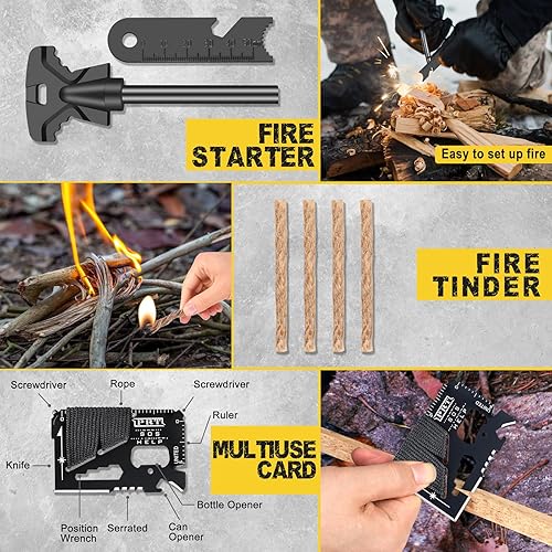 Miniatura 9 de Regalos para hombres, él, papá, marido, kits de supervivencia 28 en 1, regalos para hombres, regalos de supervivencia, rellenos de calcetines para