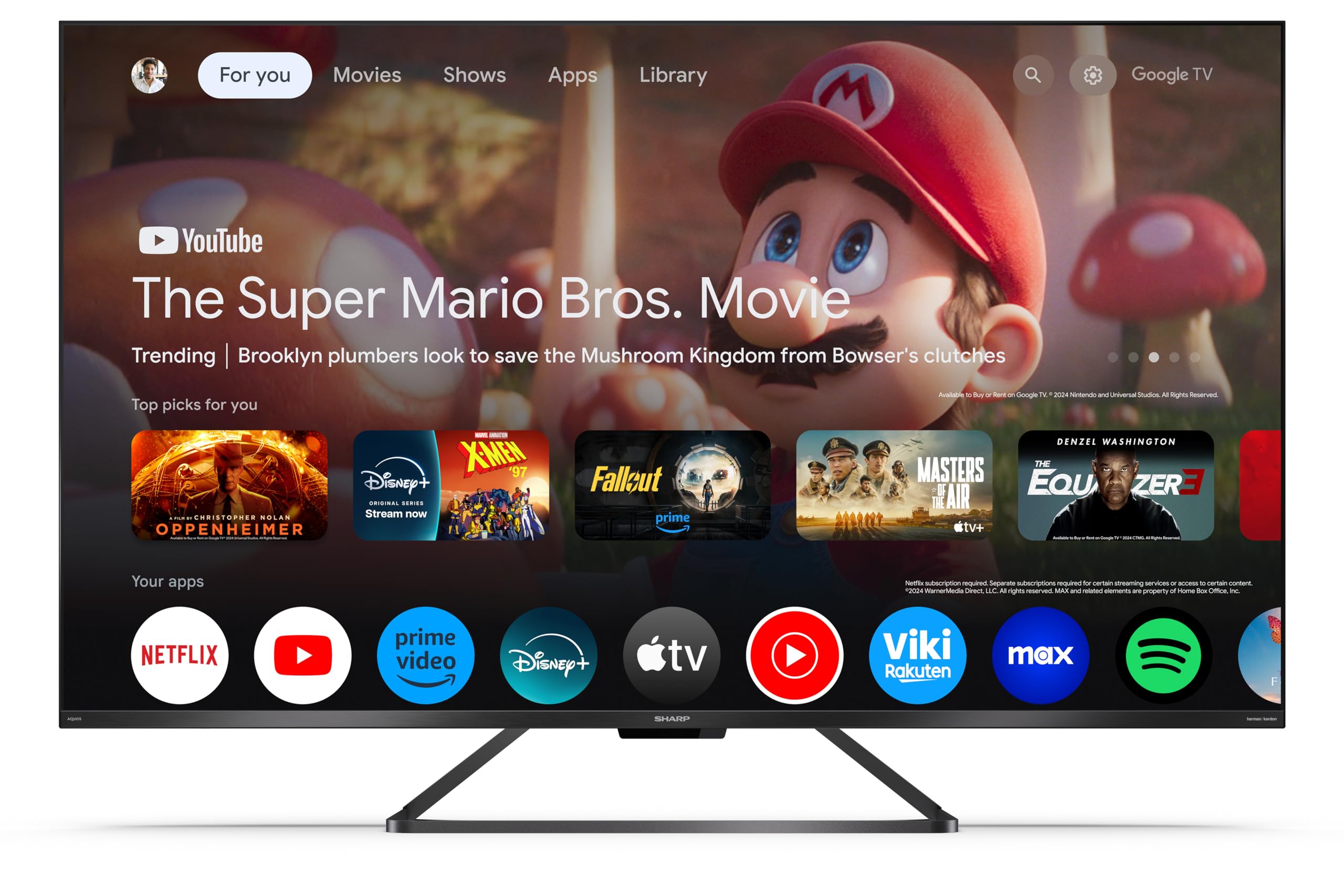 Sharp 55GR8265E 4K 55 Pollici QLED Google TV 144Hz - Dettaglio