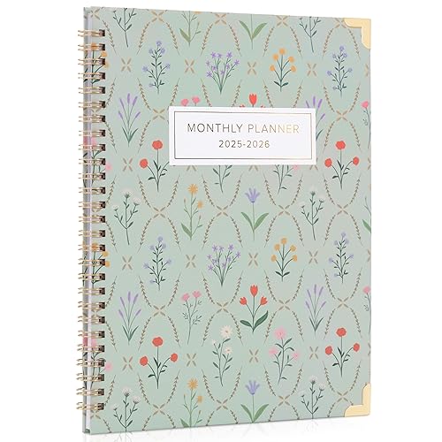 Beautiful 2025-2026 Monthly Planner and Calendar Book - To Do List Notebook That Easily Organizes Your Tasks to Boost Productivity - Runs From June 2025 Until December 2026 - Green