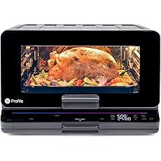 GE Profile Smart Oven with No Preheat, 11-in-1 Countertop Oven including Air Fry, Warm, Toast, Broil, Roast, Pastry, Reheat, and more, WiFi and Smart Connected, Black