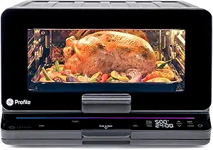 GE Profile Smart Oven with No Preheat, 11-in-1 Countertop Oven including Air Fry, Warm, Toast, Broil, Roast, Pastry, Reheat, and more, WiFi and Smart Connected, Black