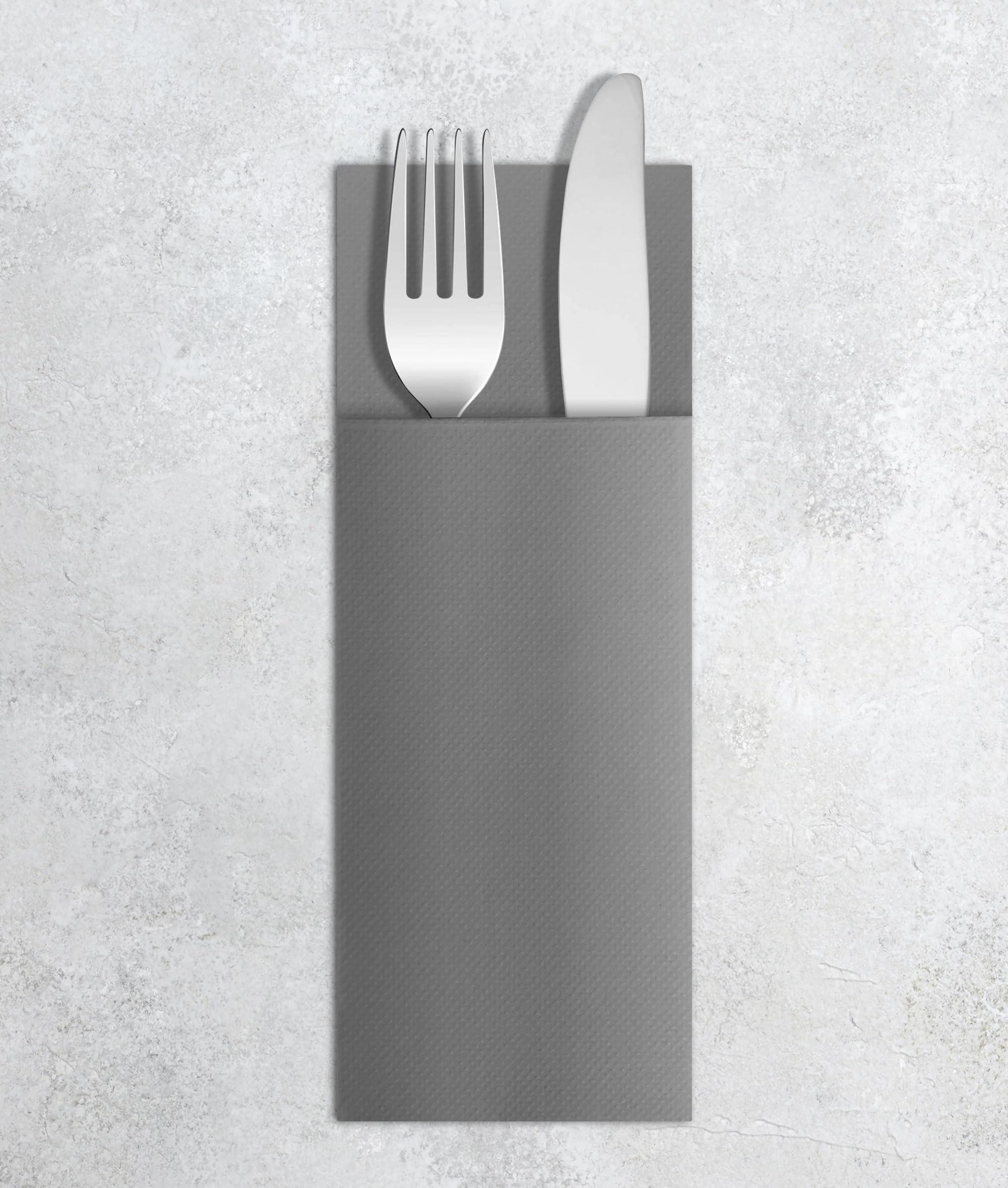 VelaHub Airlaid 50 Cutlery Napkins, High-Quality Disposable Napkins, 32 x 40 cm, Black