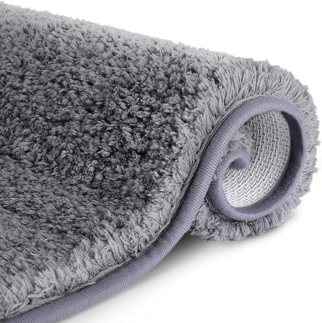 RenFox Non Slip Bath Mat Thickened Bath Rug Ultra Soft Bathroom Rugs Super Absorbent Bathroom Mat Machine Washable Comfy Microfiber Shower Mat 50 x 80 (Dark Grey)