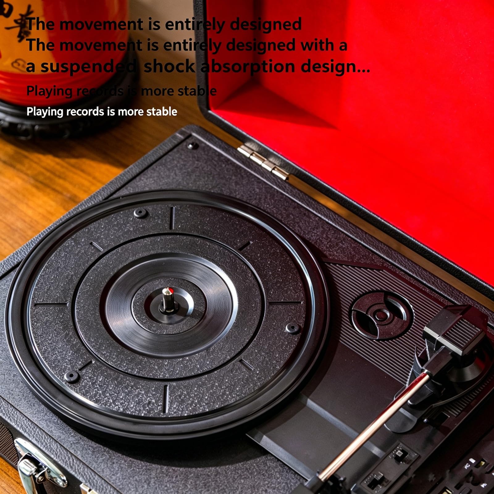 Tragbarer Vintage-Plattenspieler mit TF/USB-Konnektivität, Kopfhörer-kompatibel, ideal für Heimdekor- und Musikbegeisterte, für Musikliebhaber