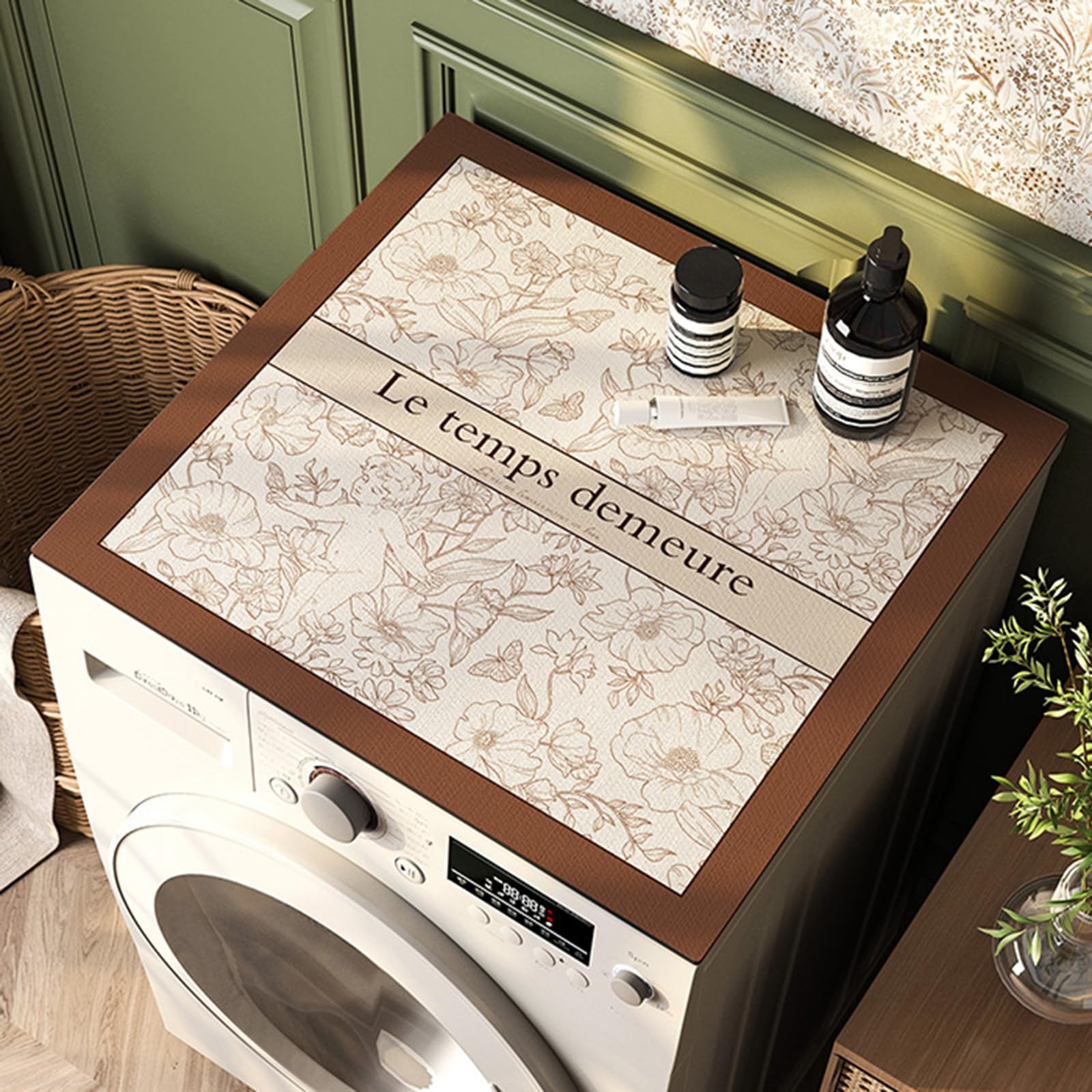 洗濯機トップカバークロス、冷蔵庫保護マットトップ、冷蔵庫トップダストカバー、洗濯機と乾燥機カバー、傷防止耐久性、防水、耐用年数を延ば 防水洗濯機乾燥  機トップマットカバー、滑り止め冷蔵庫トップカバー、洗濯機防塵マット、耐摩耗性、ソフト、冷蔵庫、ベッド ... 洗濯機マット、滑り止め冷蔵庫ダストカバー、洗濯機保護マット、防塵トップマット、水が通る心配なし、汚れ防止、チリ油防止、防水、洗濯機用